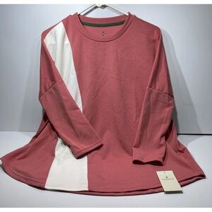 TUCKERNUCK M/L White Stripe Poncho Sweater 3/4 Sleeve